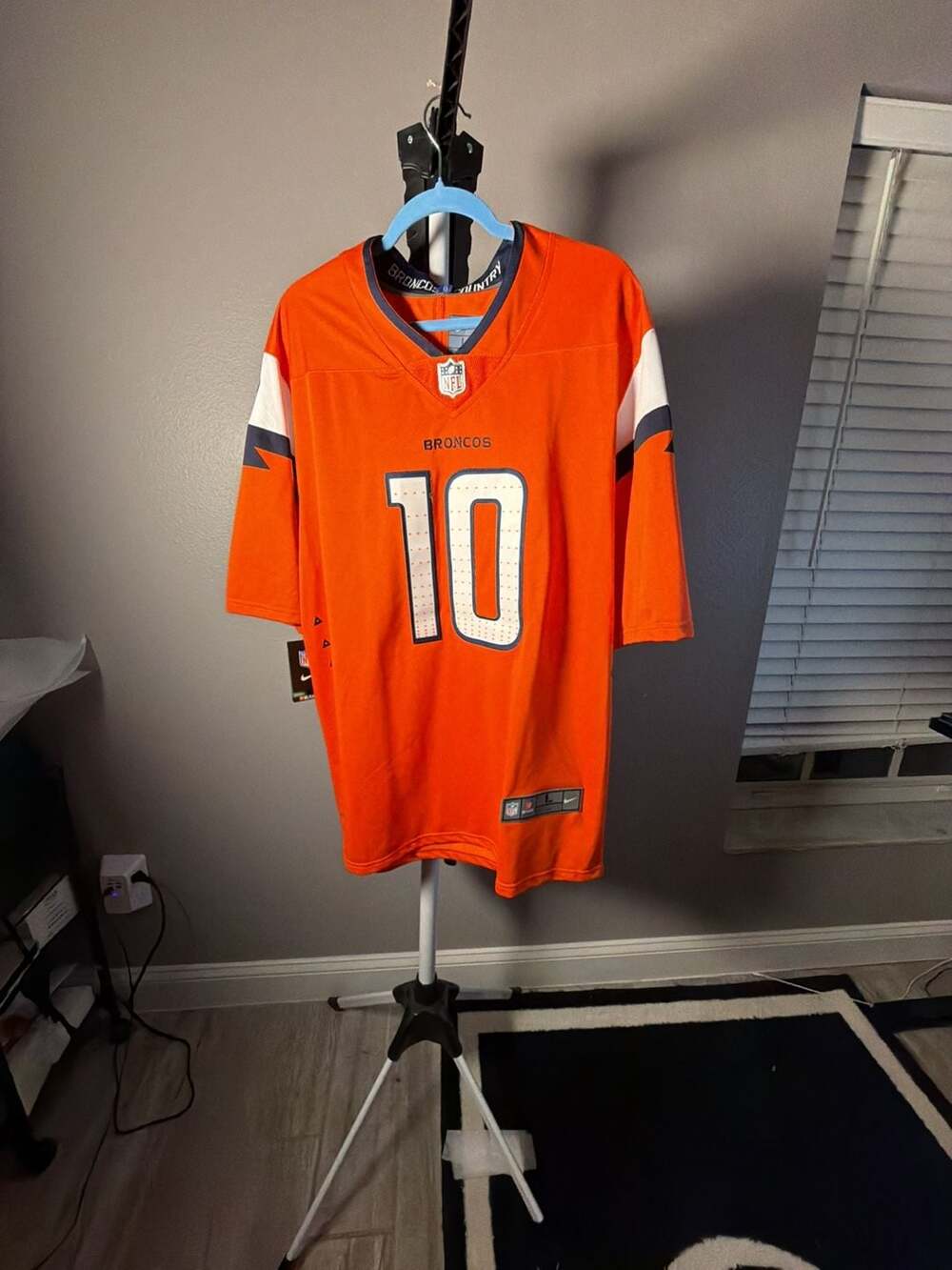 Nike Denver Broncos Bo Nix #10 Orange Jersey Size L